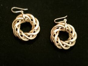 Torus Flower Earrings in 14k Gold Plated Brass