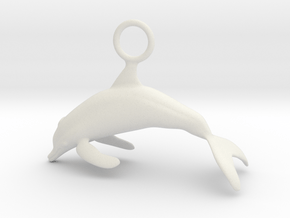 Dolphin Brings Luck in White Natural Versatile Plastic
