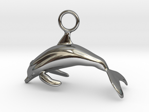 Dolphin Brings Luck in Fine Detail Polished Silver