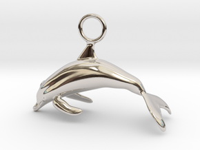Dolphin Brings Luck in Rhodium Plated Brass