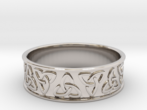 Celtic Ring in Rhodium Plated Brass