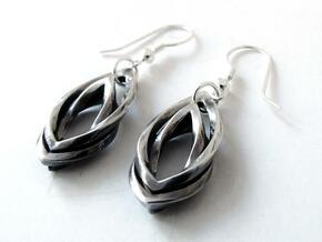 Leaf earrings in Polished Silver