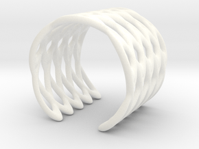 Cuff Bracelet Weave Line B-016 in White Processed Versatile Plastic