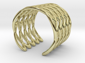 Cuff Bracelet Weave Line B-016 in 18k Gold Plated Brass