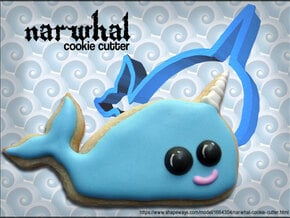Narwhal Cookie Cutter in White Natural Versatile Plastic