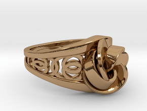 Achtknoten Curve Twin Ring in Polished Brass
