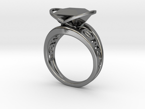 Achtknoten Curve Twin Ring (001) in Fine Detail Polished Silver