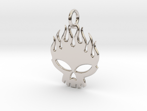 Flaming skull in Platinum