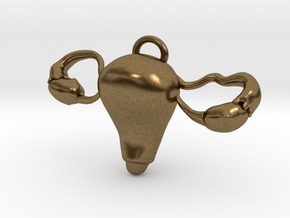 Anatomical Uterus Charm in Natural Bronze