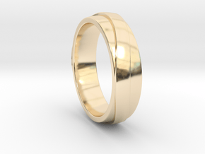 Simple Unique Merging Ring in 14K Yellow Gold: 6.25 / 52.125