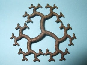 Curved Trivalent Tree Pendant in Polished Bronze Steel