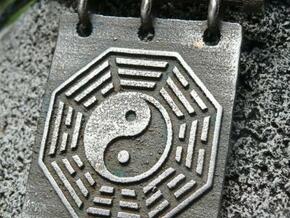 Yin Yang Pendant in Polished Bronzed Silver Steel