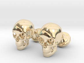 Skull Cufflinks in 14k Gold Plated Brass