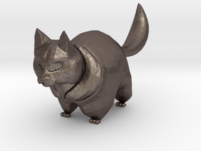 cute cat in Polished Bronzed Silver Steel: 1:12