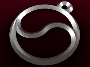 Single Yingyang Pendant in Fine Detail Polished Silver
