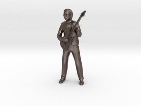 Guitar player with glasses in Polished Bronzed Silver Steel