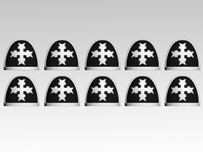 Templar Cross 4 V.7 Shoulder Pads x10 in Tan Fine Detail Plastic
