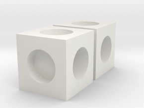 MPConnector - Connector Block 2 pack in White Natural Versatile Plastic