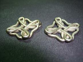Friendship knot earrings in Polished Bronzed Silver Steel