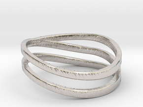 Wave ring in Rhodium Plated Brass: 9 / 59