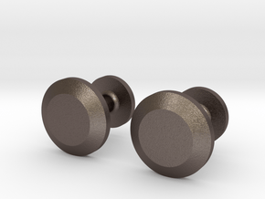 Milnerfield Faraday Cufflinks - Pair in Polished Bronzed Silver Steel