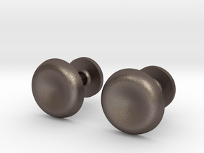 Milnerfield Turing Cufflinks - Pair in Polished Bronzed Silver Steel