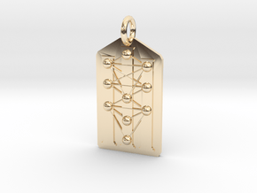 Three Pillars Tree of Life Medallion in 14K Yellow Gold