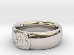 Hufflepuff Pride Ring in Rhodium Plated Brass: 4 / 46.5