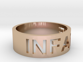 craved text ring in 14k Rose Gold Plated Brass