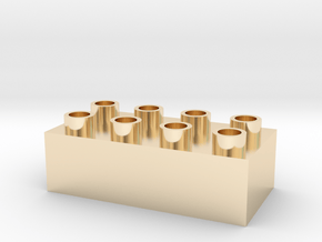 The toy block that doesn't fit together. in 14k Gold Plated Brass