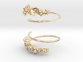 Flower Spiral Earrings in 14k Gold Plated Brass