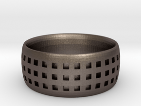 Trypophobia Ring in Polished Bronzed Silver Steel: 6 / 51.5