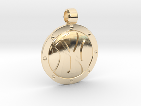 NY Pendant in 14k Gold Plated Brass