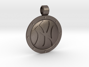 NY Pendant in Polished Bronzed Silver Steel