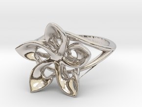 Flowering Plumeria Ring in Platinum