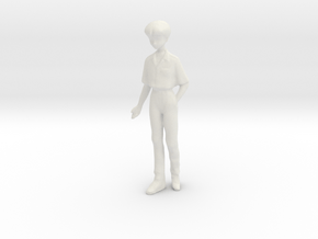 1/24 Male Student in Uniform in White Natural Versatile Plastic