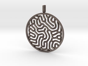 Gray Scott equations pendant in Polished Bronzed Silver Steel
