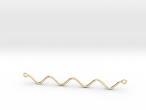 Cosine Function Necklace in 14k Gold Plated Brass
