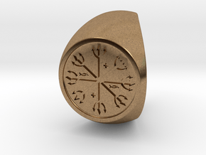 Custom Signet Ring 54 in Natural Brass