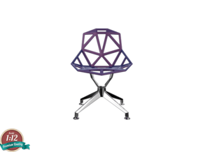 Miniature Chair One Four Star Base Chair  in White Natural Versatile Plastic: 1:12