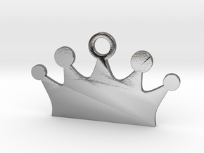 Customizable Crown Pet Tag in Polished Silver