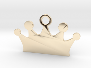 Customizable Crown Pet Tag in 14k Gold Plated Brass