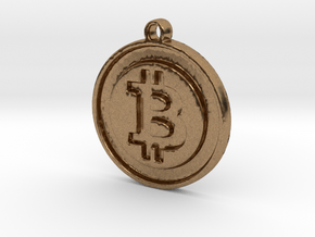 Bitcoin Pendant in Natural Brass