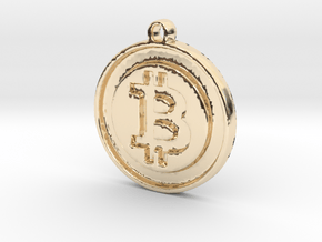 Bitcoin Pendant in 14k Gold Plated Brass