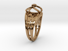 Tangentoidal Crown Curve Twin Ring in Polished Brass