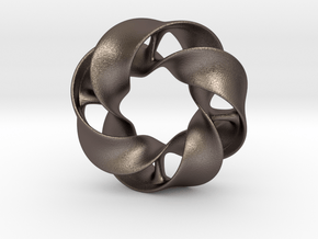 Mobious - pendant in Polished Bronzed Silver Steel