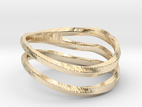 pentatwist waves ring in 14k Gold Plated Brass: 5.5 / 50.25