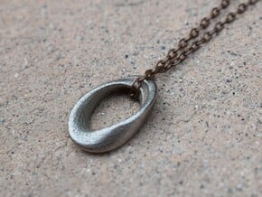 Twisted Loop Pendant in Polished Bronzed Silver Steel