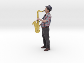 Scanned Saxophone player-818 in Full Color Sandstone