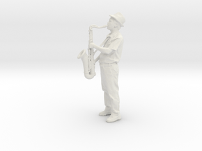 Scanned Saxophone player-818 in White Natural Versatile Plastic